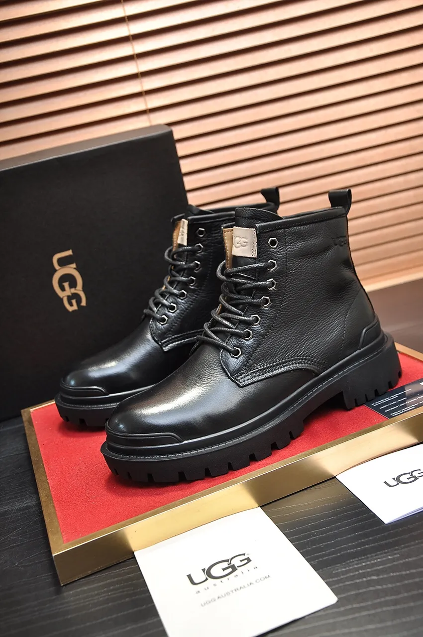 Men's shoes 💰640💶 [UGG] (full wool lining) top-end high-quality fur-in-one warm snow boots from Australia's warm luxury brand men's shoes, UGG-5877 official website synchronized, made of imported cowhide, carefully sewn...Imported rubber foam outsole (comfortable, soft, wear-resistant) The quality is really great...Exquisite workmanship, you can't put it down at first sight, available in sizes 39-44